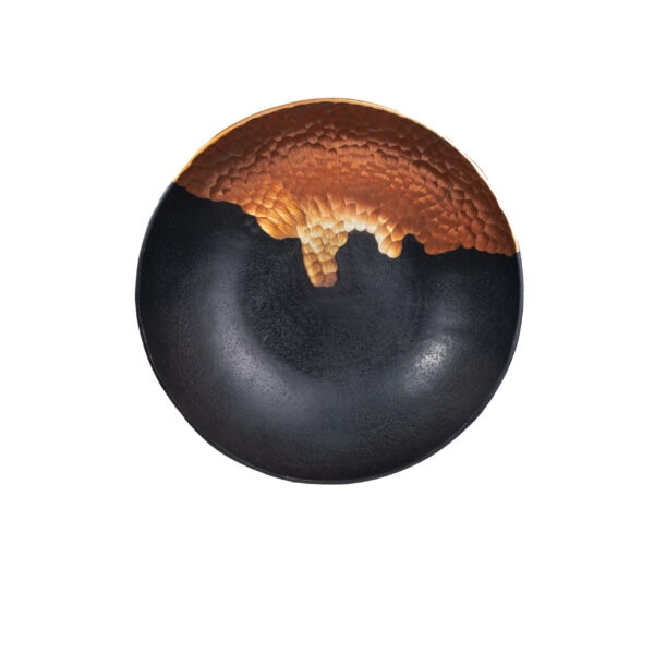ROUND BOWL (SM) COPPER/BLACK 30X6.5 CM