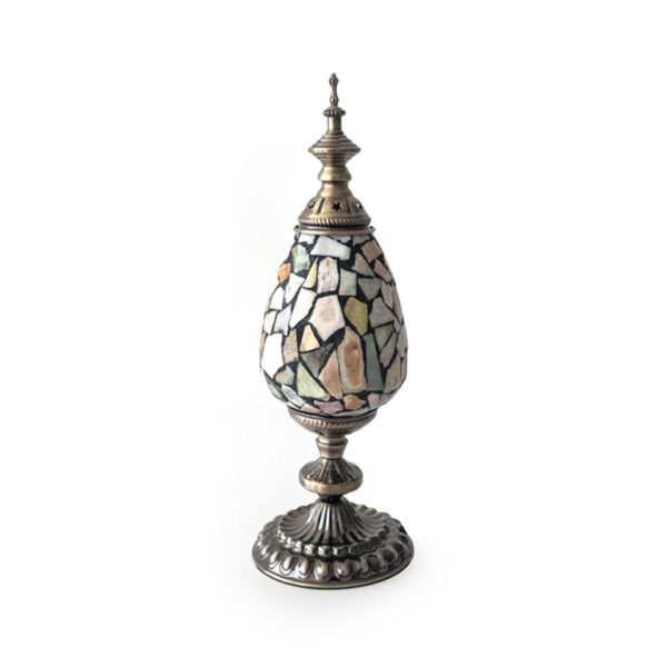 Glass with jade table lamp